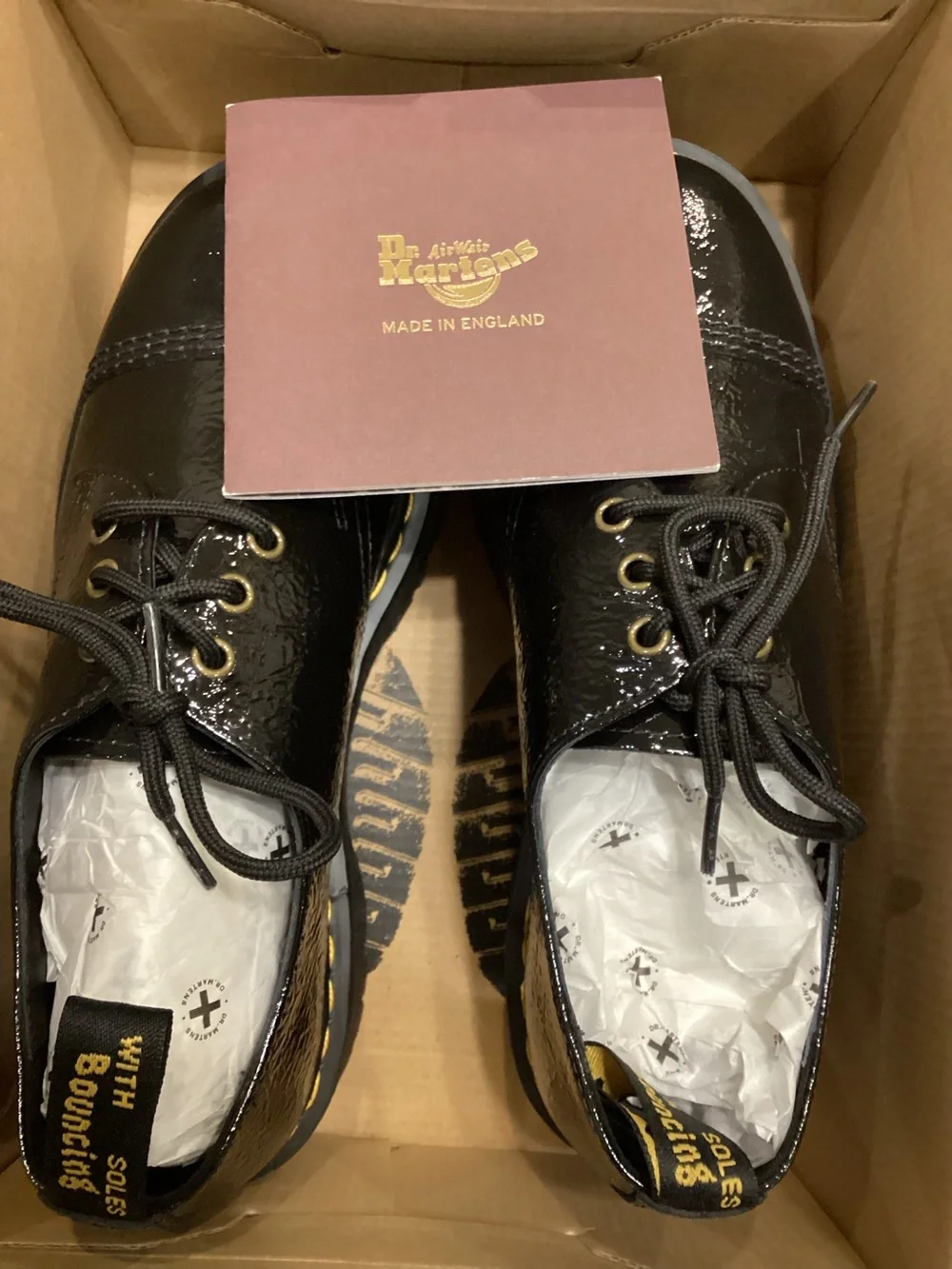 NEW Dr. Martens 1461 Quad TC black platforms distressed patent leather unisex